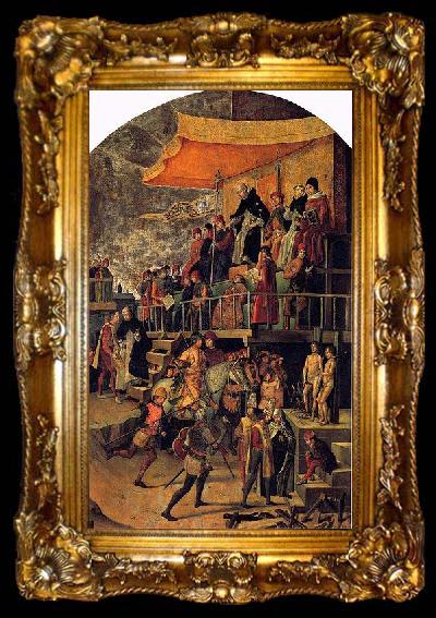 framed  Pedro Berruguete Burning of the Heretics, ta009-2